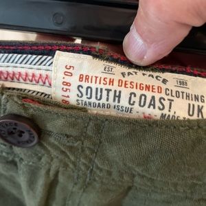 Fat Face Nwt Linen Long Shorts Olive 